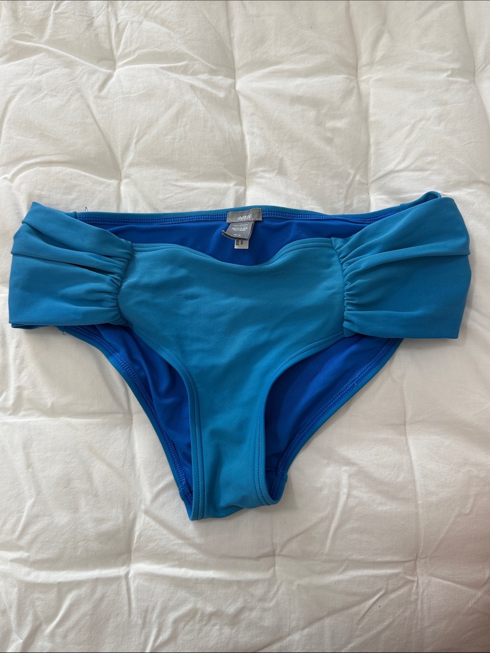 aerie Two-Tone Teal and Royal Blue Ruched Bikini Bottom - Women